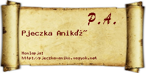 Pjeczka Anikó névjegykártya