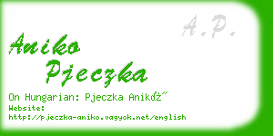 aniko pjeczka business card